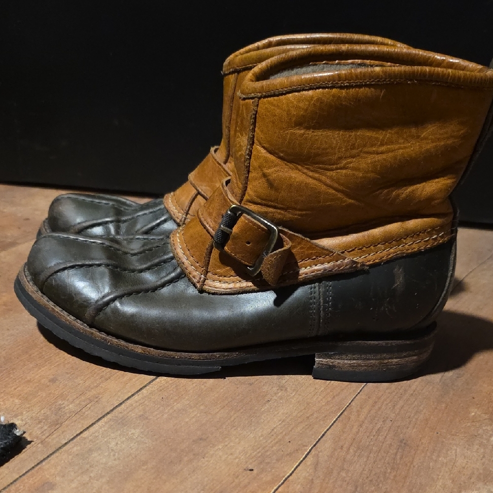 Frye Brown and Black Winter Boots